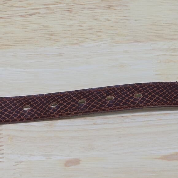 State of The Art Women's Size 12 Brown Faux Snake Skin Belt Western Boho Buckle - Picture 10 of 16